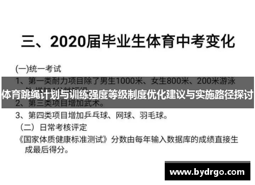 体育跳绳计划与训练强度等级制度优化建议与实施路径探讨